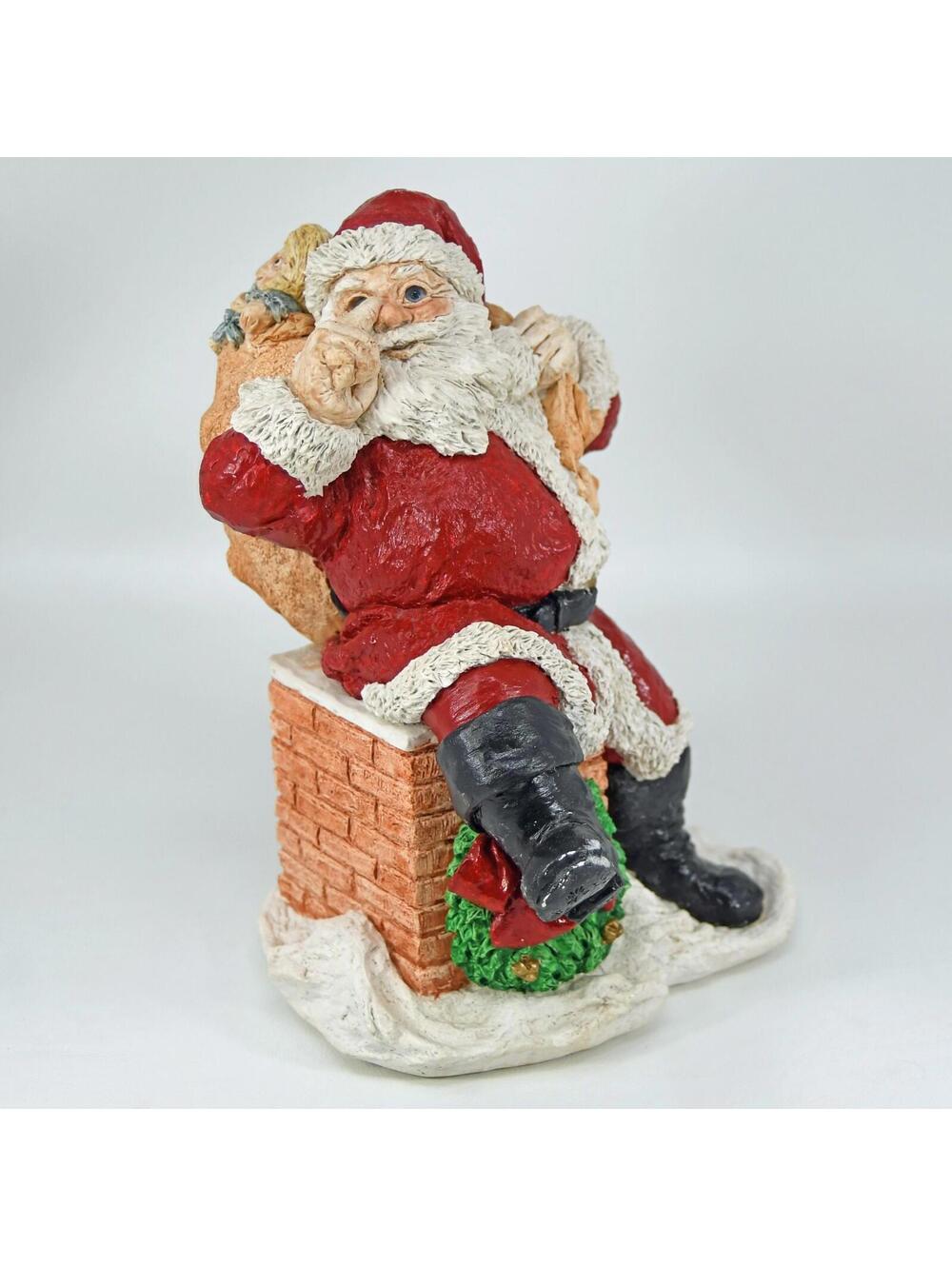 United Design Legend of Santa Claus Rooftop Christmas Chimney Sculpture VTG